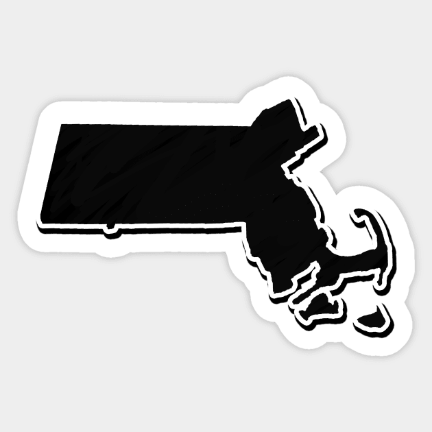 Black Massachusetts Outline Sticker by Mookle